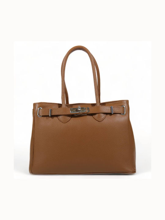 Passaggio Leather Leather Women's Bag Tote Handheld Tabac Brown