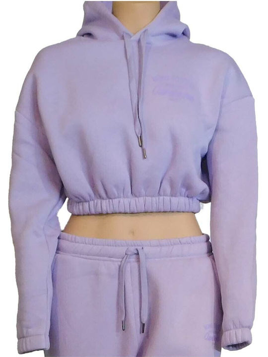 Target Women's Cropped Hooded Sweatshirt Purple