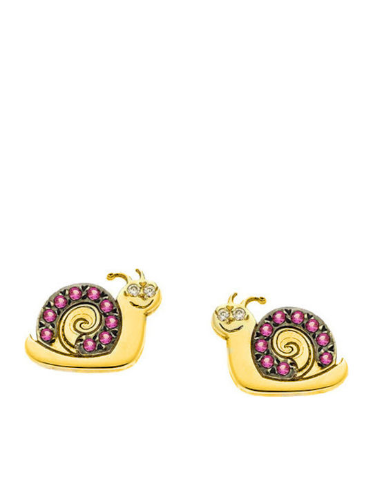 Xrisokosmima Детски Обеци Studs с камъни от Злато 9K