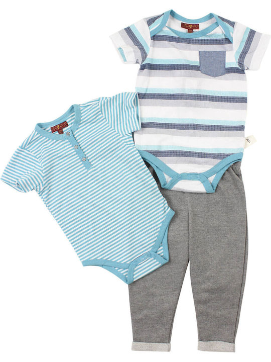 7 for All Mankind Blue Baby Bodysuit Set