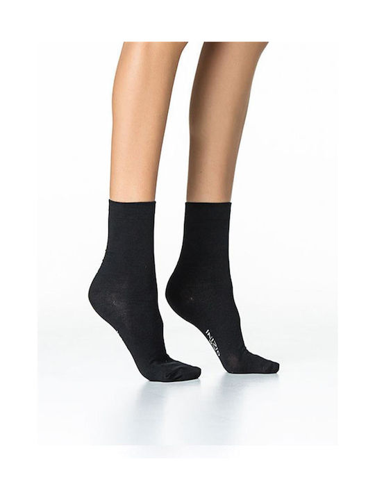 Inizio Women's Solid Color Socks BLACK