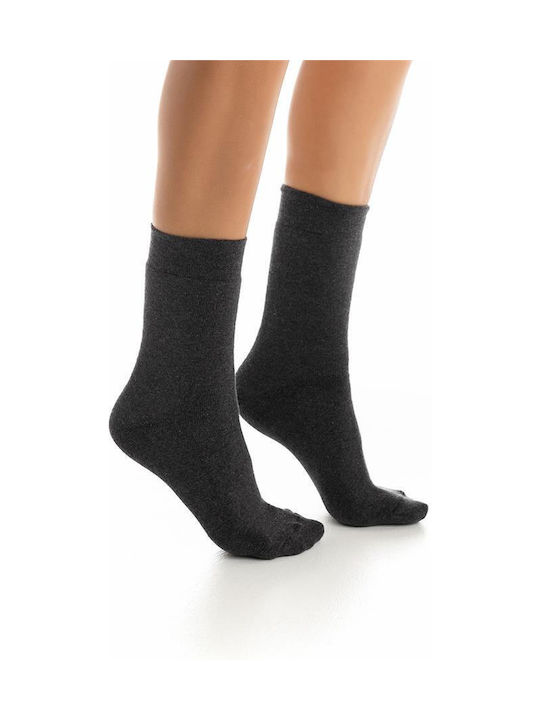 Inizio Damen Einfarbige Socken Charcoal 1Pack