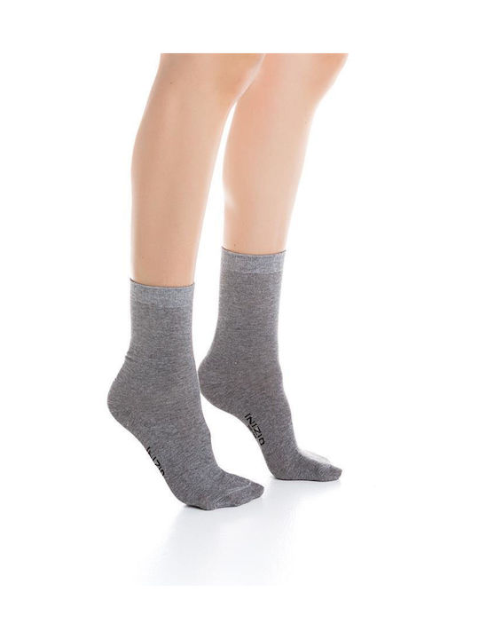 Inizio Damen Einfarbige Socken GRI 1Pack