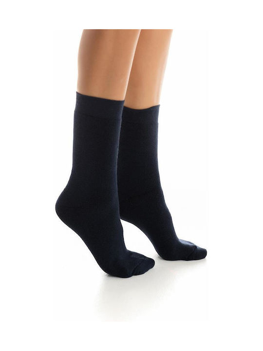 Inizio Women's Solid Color Socks BLUE