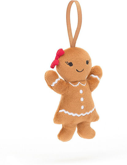 Fabric Figure Christmas Tree Ornament Brown 6x10cm