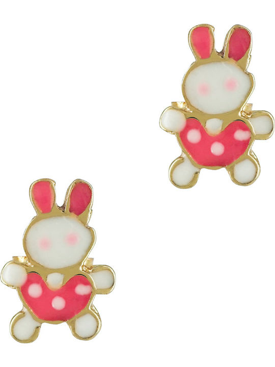 Kiriakos Gofas Gold Plated Kids Earrings Studs from Silver