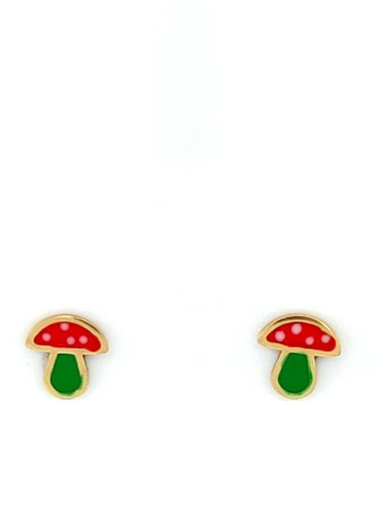 Drandakis Kids Earrings Studs made of Gold 14K