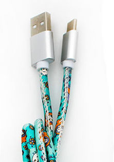 USB 2.0 Kabel USB Typ-C männlich - USB-A Türkis 1m TEC291