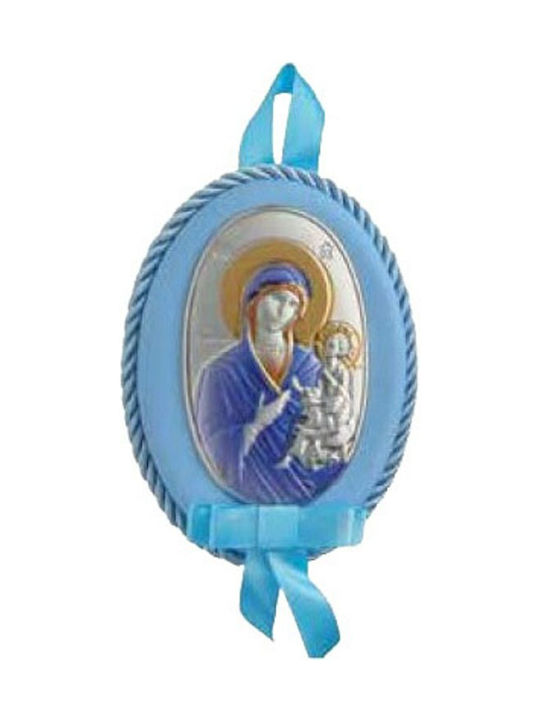 Heilige Ikone Kinder Amulett mit der Jungfrau Maria aus Silber ΑΠΦ0122