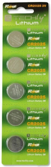 Techly Batterien Lithium für Uhren CR2025 3V 5Stück