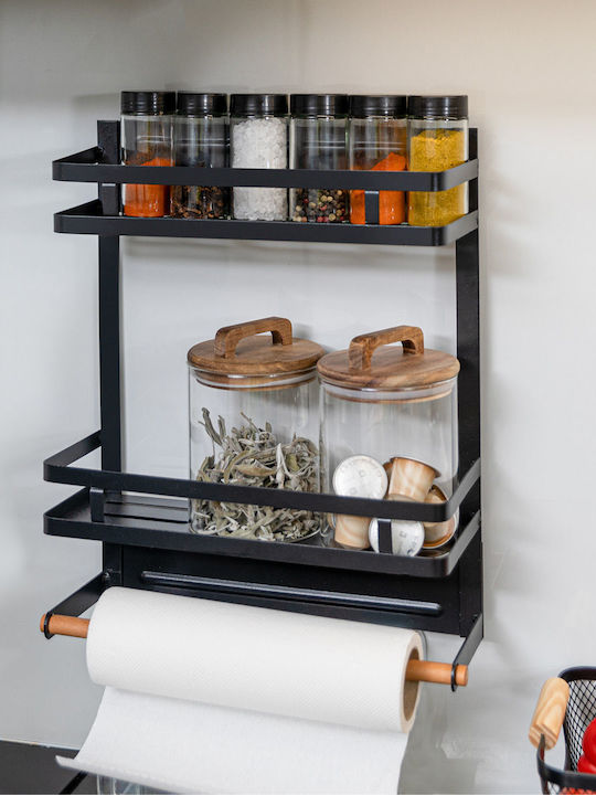 Estia Kitchen Organizer Rack Metallic in Black Color 11x30x37cm