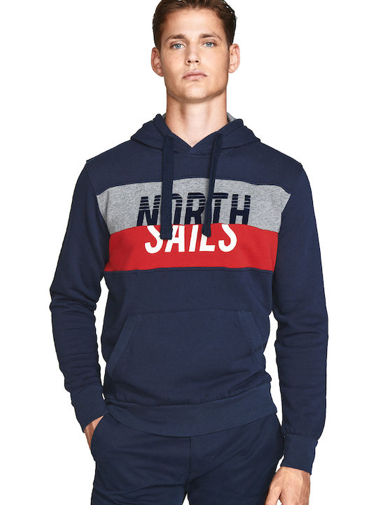 Φούτερ με Κουκούλα Navy Blue