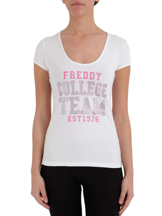 Freddy Women's Athletic Blouse Short Sleeve White