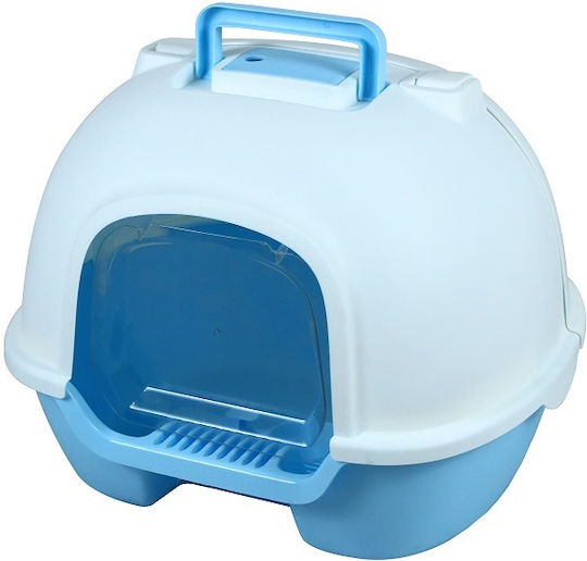 Pet Interest Cat Toilet Closed Light Blue L50 x W41 x H39cm
