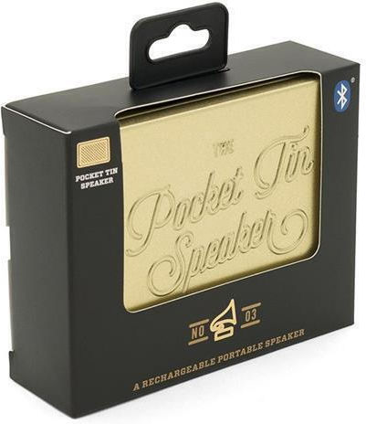 Pocket Tin Speaker 2.0 Ηχείο Bluetooth με Διάρκεια Μπαταρίας έως 5 ώρες Χρυσό