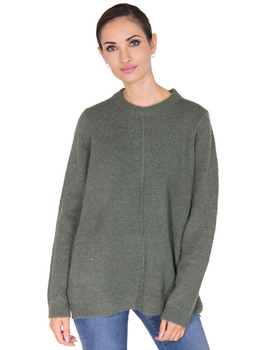 Byoung Women's Long Sleeve Sweater Green