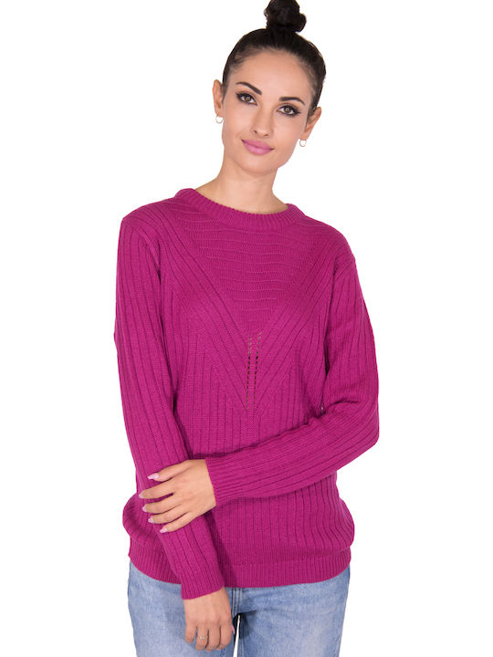 Women's Long Sleeve Sweater Festival Fuchsia