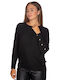 Vera Damen Bluse Langärmelig Black