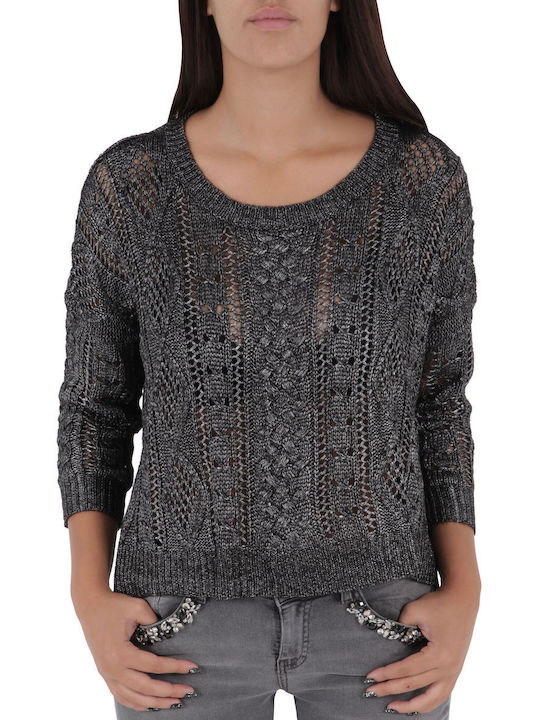 Silvian Heach Damen Langarm Pullover Schwarz