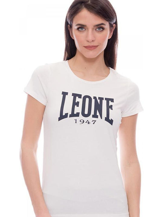 Leone 1947 Bluza de Damă din Bumbac Mâneci scurte White