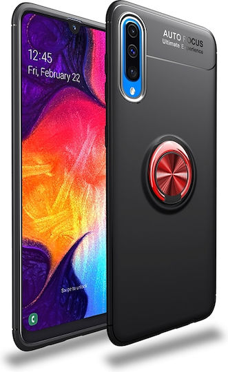 Black Red Umschlag Rückseite Silikon Schwarz (Galaxy A50)