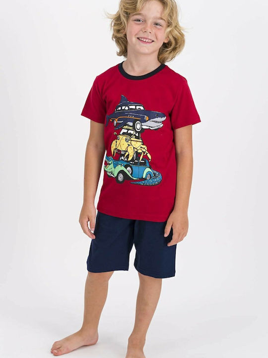 Roly Poly Kids' Pajamas Summer Bordeaux Cars Sea