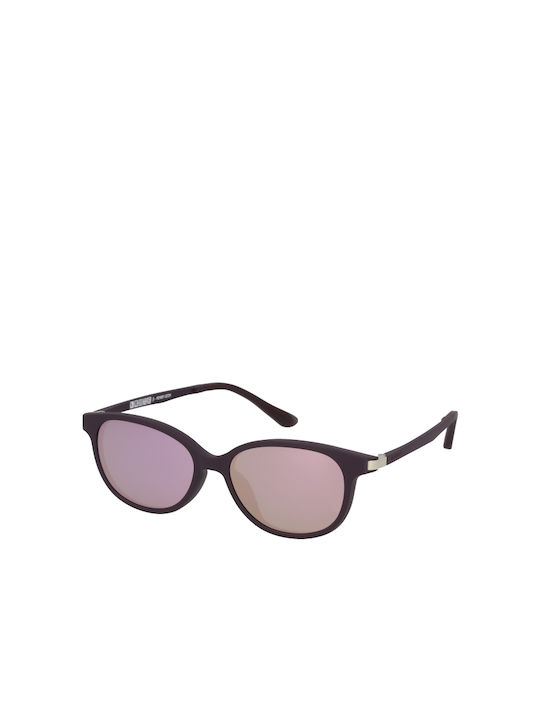 Solano Sonnenbrillen mit Lila Rahmen und Rosa Spiegel Linse CL90062D