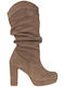 Stefania Wildleder Damenstiefel Beige