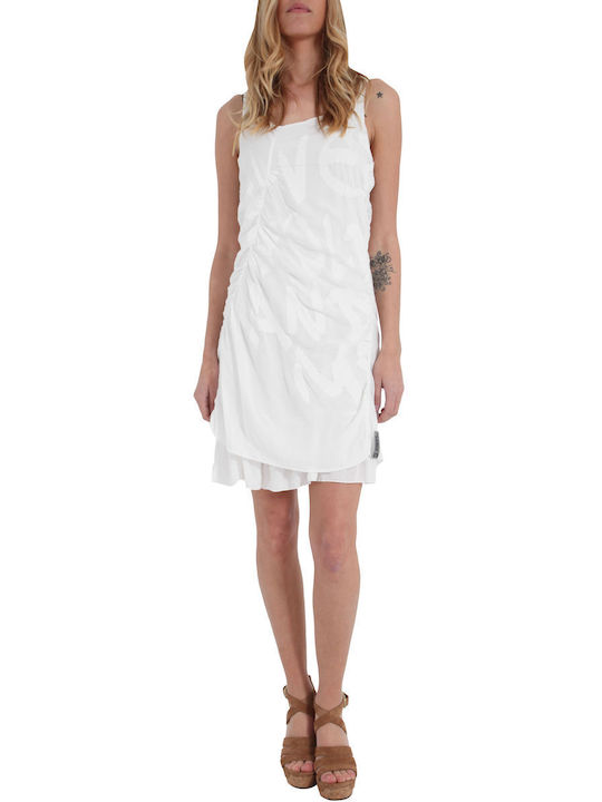 Freddy Mini Φόρεμα με Βολάν Λευκό
