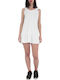 Summer Mini Dress with Ruffles White