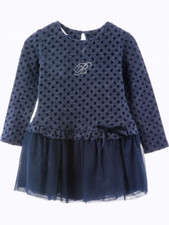 Baby Girl Dress Long Sleeve Tulle Blue
