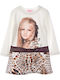 Children's Dress Animal Print Ecru