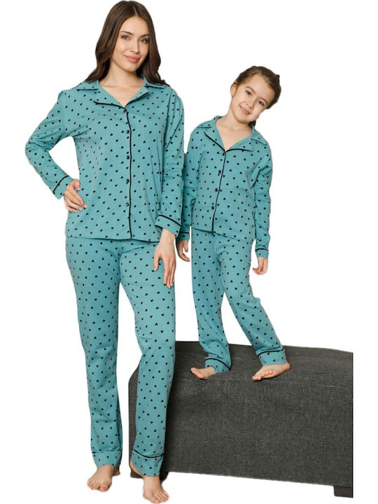 Sexen Kids' Pajamas Winter Cotton Petrol