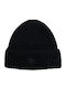 Beanie Unisex Căciulă cu Tricotaj Rib în culoarea Negru