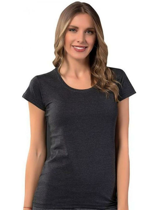 Siyah Inci Mâneca scurta Charcoal. Tricou pentr...