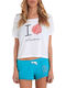 Damen T-Shirt Polka Dot White.