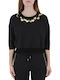 Damen Bluse Langärmelig Black (BLACK).