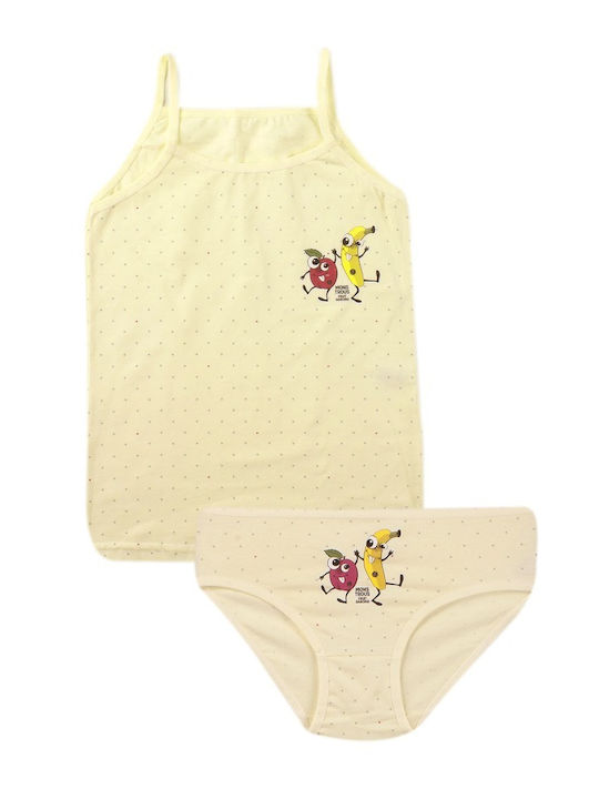 Donella Kids' Set Brief with Undershirt Yellow 2pcs
