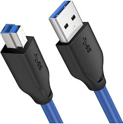 Cabletime CT-C160-U3-AMBM-BL2 USB 3.0 USB-A Male to USB-B Male Blue 2m Cabletime CT-C160-U3-AMBM-BL2 USB 3.0 USB-A Male to USB-B Male Blue 2m