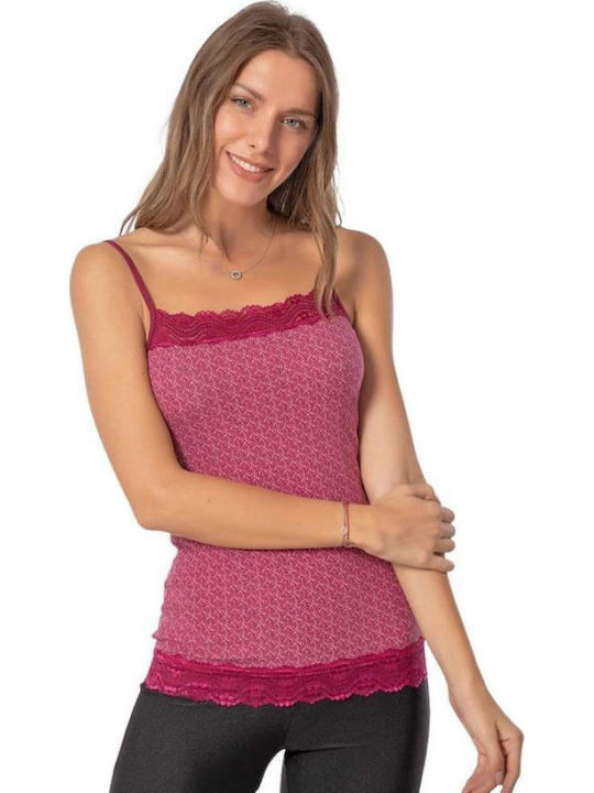 Sexen Women's T-Shirt with Spaghetti Strap Bord...