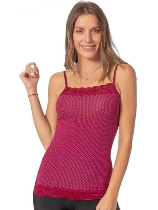 Sexen Women's T-Shirt with Spaghetti Strap Bord...