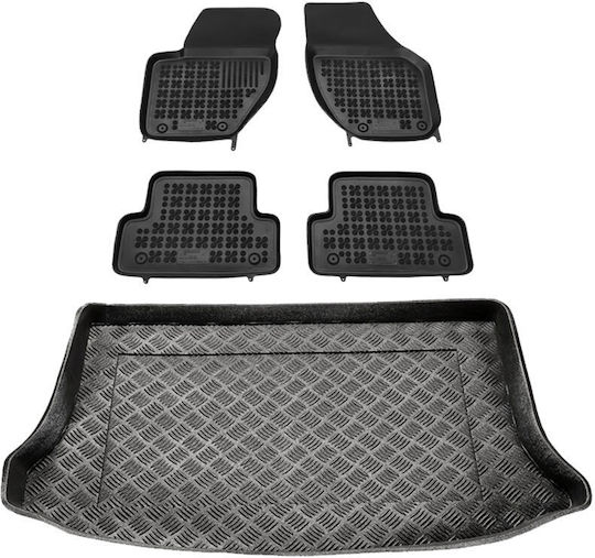 Rezaw Plast Rezaw Plast Auto Fußmatten Satz Vorder- und Rückseite 5 Stück für Volvo V40 2013 2019 Schwarze