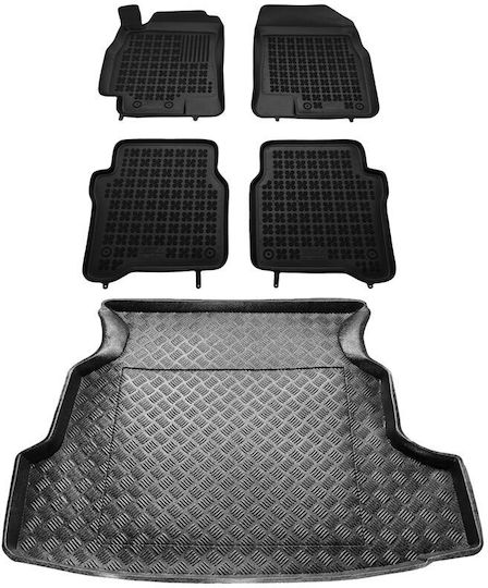 Rezaw Plast Set of Front and Rear Mats 5pcs for Nissan Primera 2002 2007 Black