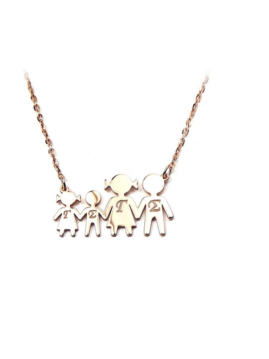 Personal Jewel Necklace Family from Gold Plated Silver