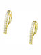 Art d or Earrings Hoops made of Gold 14K with Stones