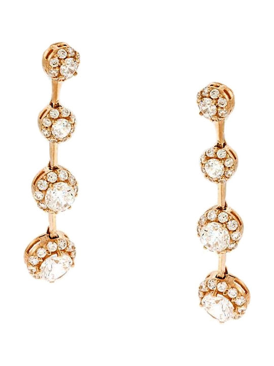 Art d or Earrings made of Pink Gold with Stones