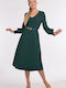 BelleFille Midi Rochie Green