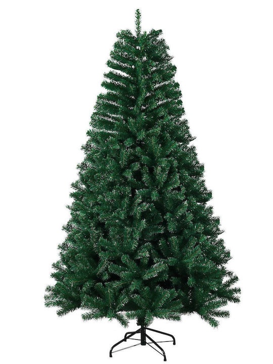 Christmas Green Tree with Metallic Base and Built in Branches H210cm