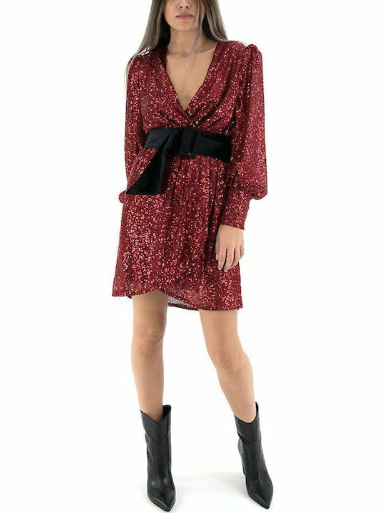 Mini Abendkleid Kleid Wickel Rotes
