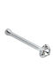 Piercing.gr Σκουλαρίκι Μύτης από Ασήμι 0.6mm Λευκό